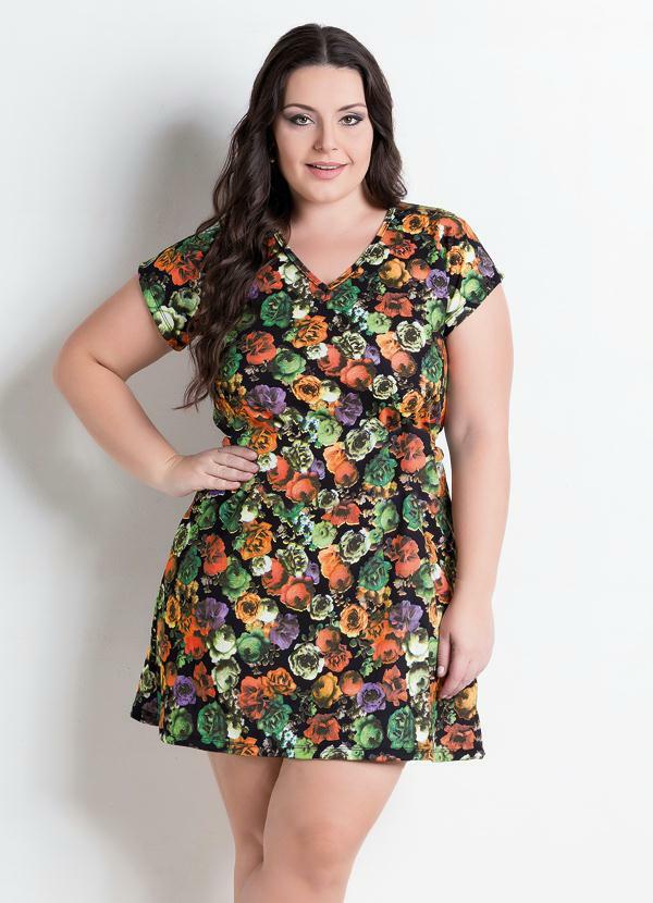 Vestido Decote V (Floral)