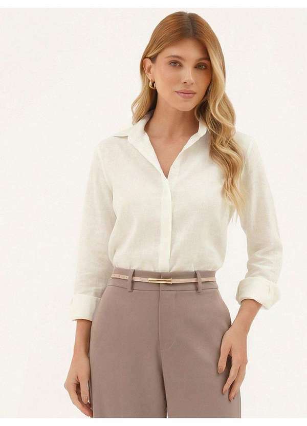 Camisa de Linho Off White Maya - PRINCIPESSA