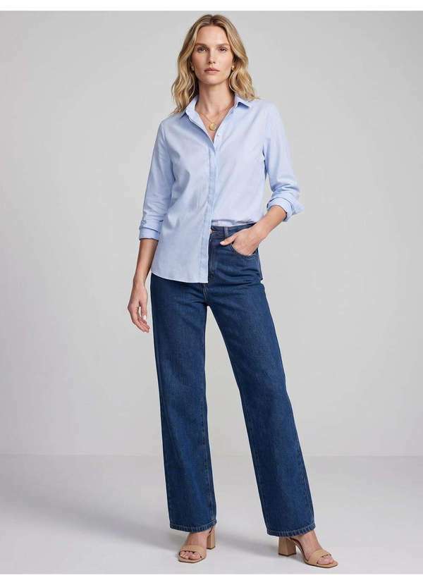Camisa Comfy de Oxfordine Azul Claro Sara - PRINCIPESSA
