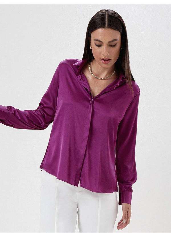 Camisa Manga Longa Super Comfy Magenta Rosana - PRINCIPESSA
