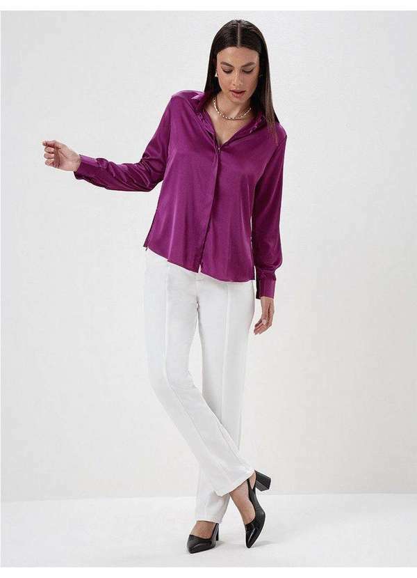 Camisa Manga Longa Super Comfy Magenta Rosana - PRINCIPESSA