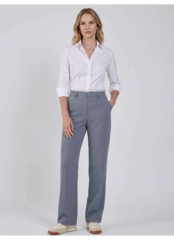 Camisa Feminina Tricoline Social Basica Branca Roberta - PRINCIPESSA